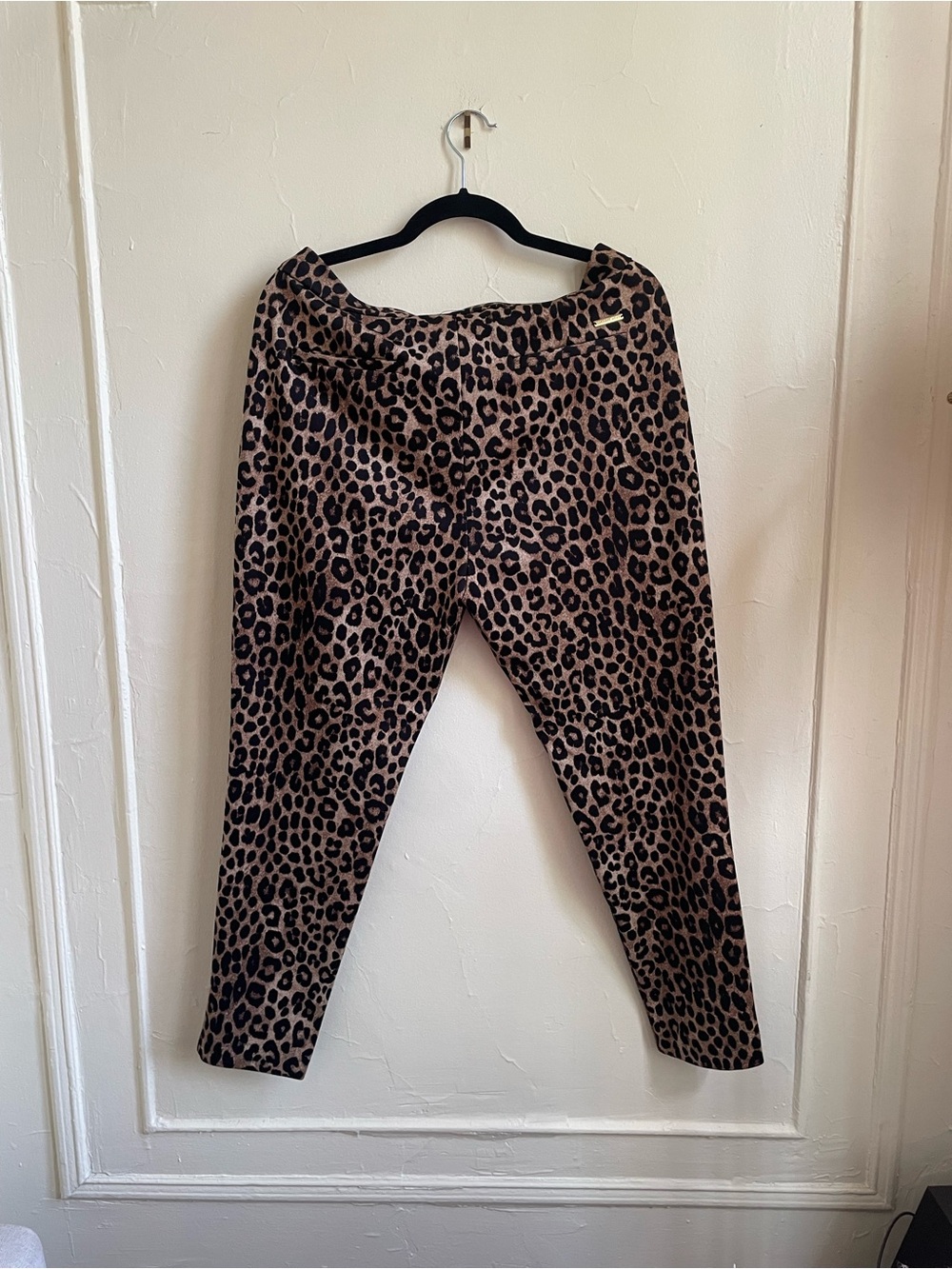 Michael Kors Leopard Print Skinny Pants - Tan/Black